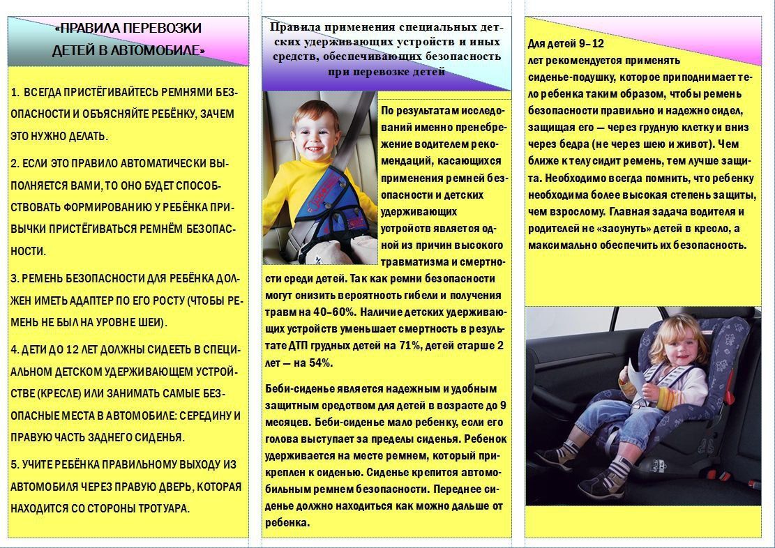 Правила перевозки детей в автомобиле